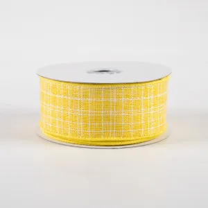 1.5" Check Royal Burlap Ribbon: Yellow (10 Yards)