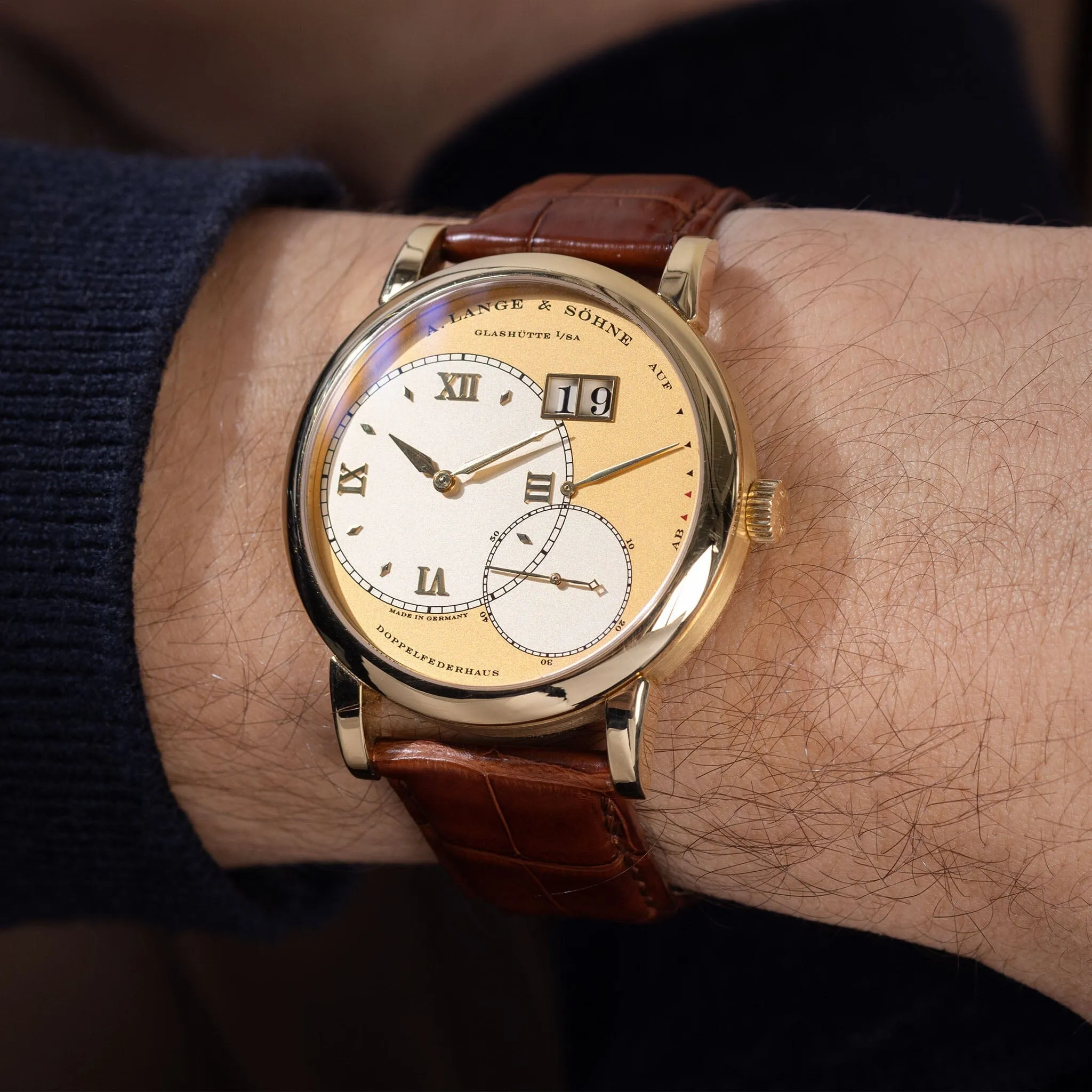 A. Lange &amp; Söhne Grand Lange 1 “ Grosse Lange” 18kt Yellow Gold Ref 115.021