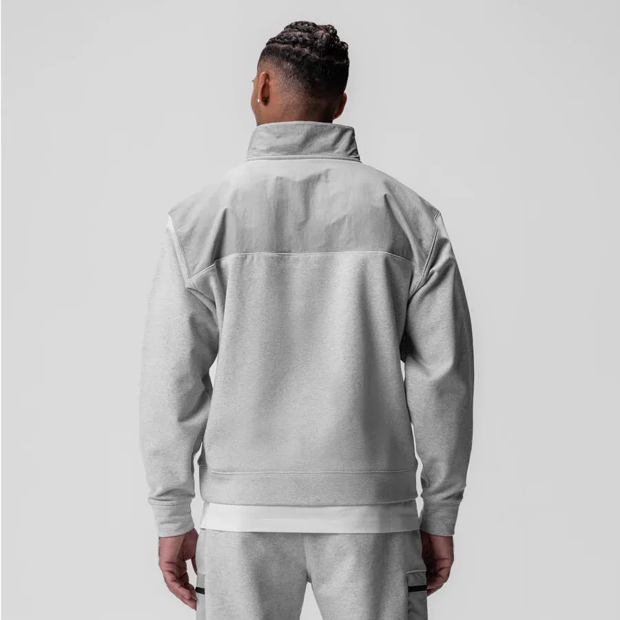 ASRV Tech-Terry™ Paneled Quarter Zip Sweater - Heather Grey