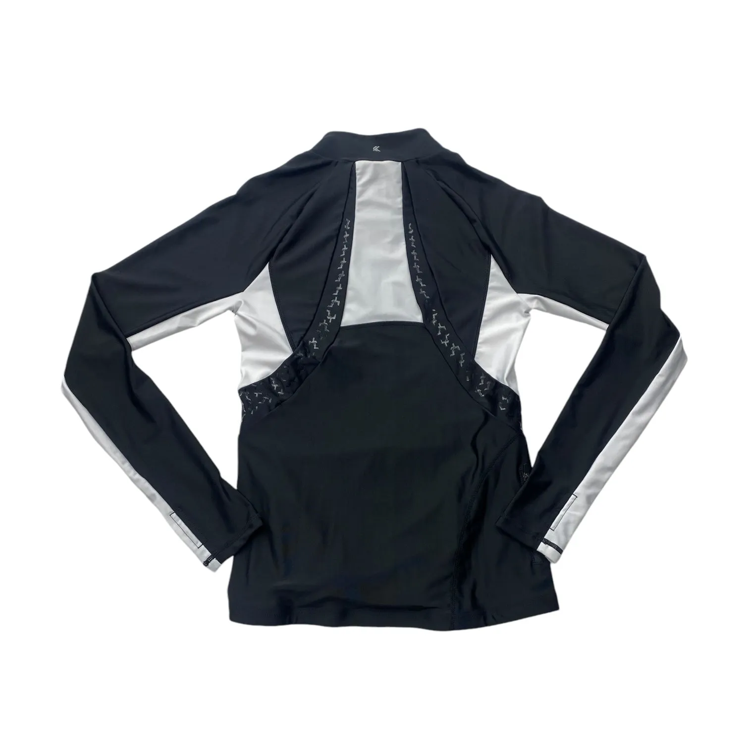 Athletic Top Long Sleeve Collar By Kyodan In Black & White, Size: Sp