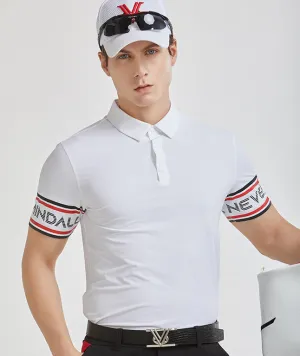 Bike Graphic Sleeve Polo Tee - White