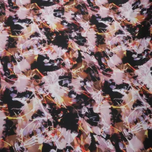 Black, White, Yellow Spandex Stretch Fabric