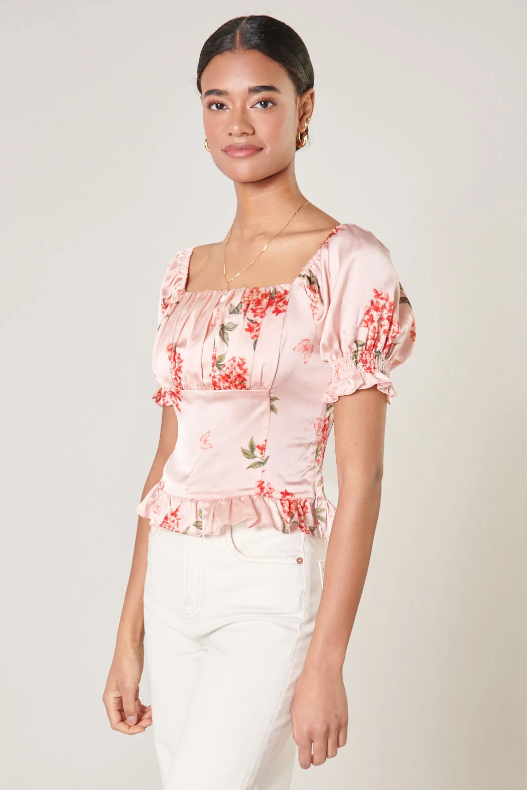 Bonitas Better Together Puff Sleeve Crop Top