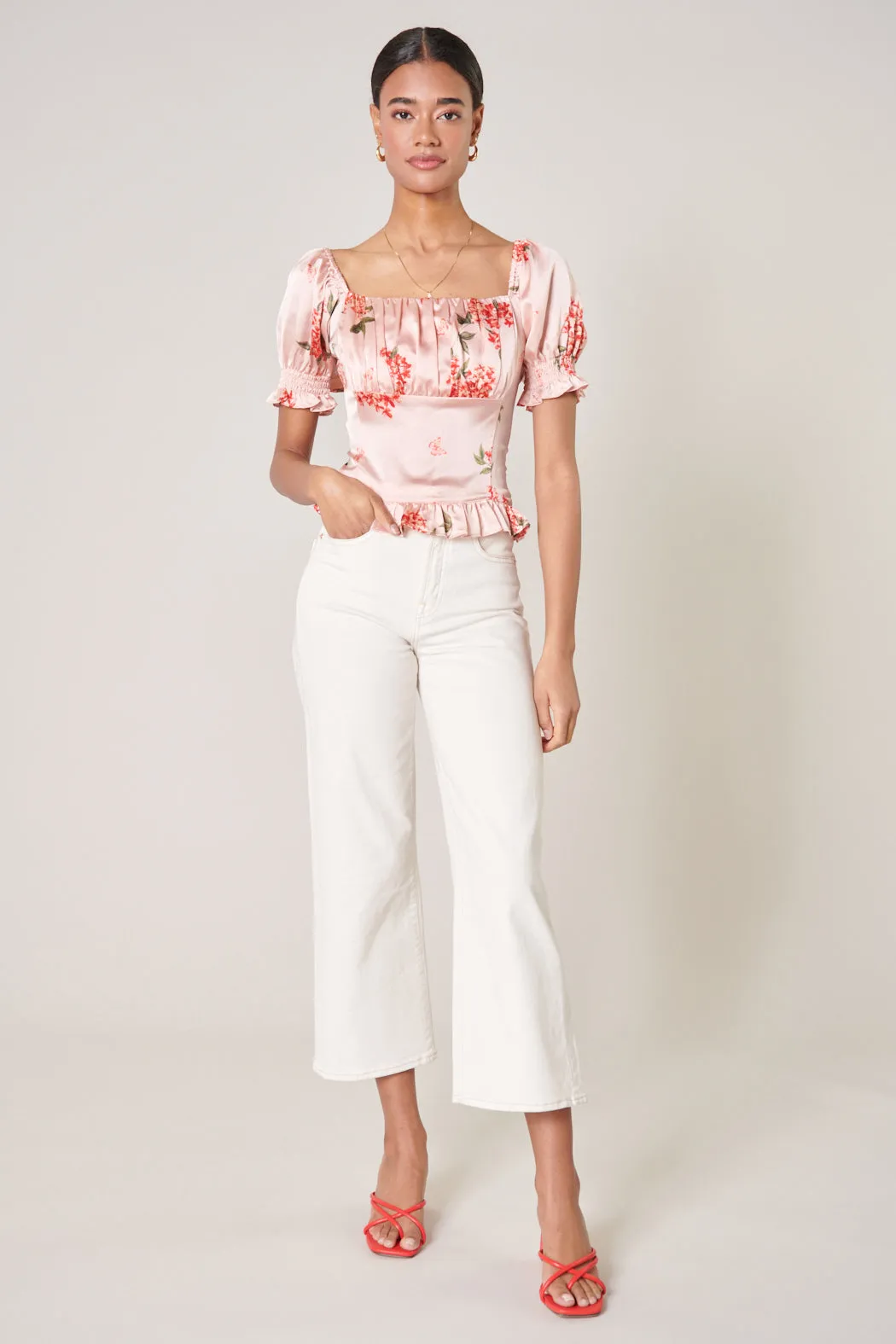 Bonitas Better Together Puff Sleeve Crop Top