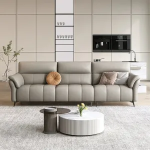 Candy Premium Modern Sofa Set in Off White Leatherette