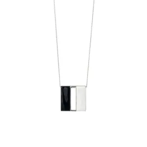 Comfort zone – necklace – black & white enamel – silver 925