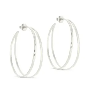 Dual Hoop, Large, Silver