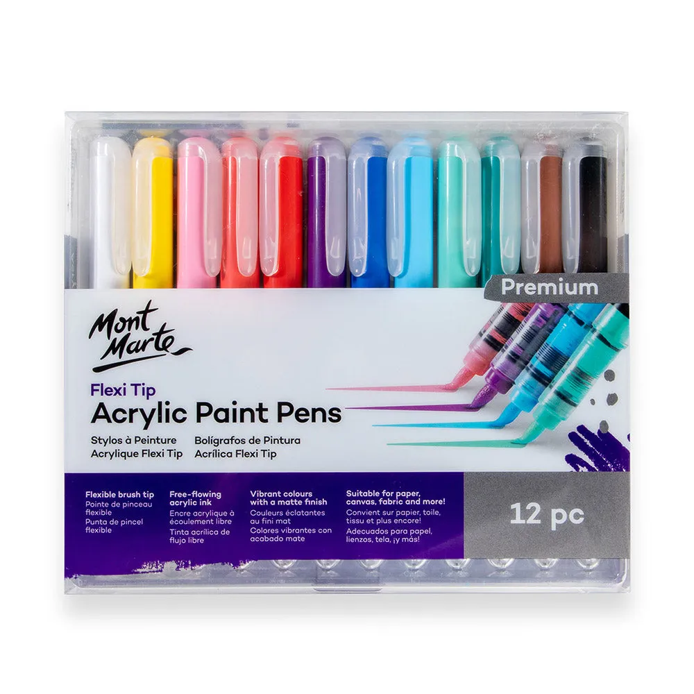 Flexi Tip Acrylic Paint Pens Premium 12pc