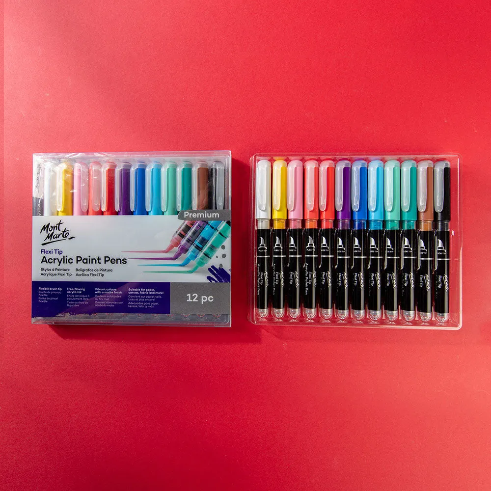 Flexi Tip Acrylic Paint Pens Premium 12pc