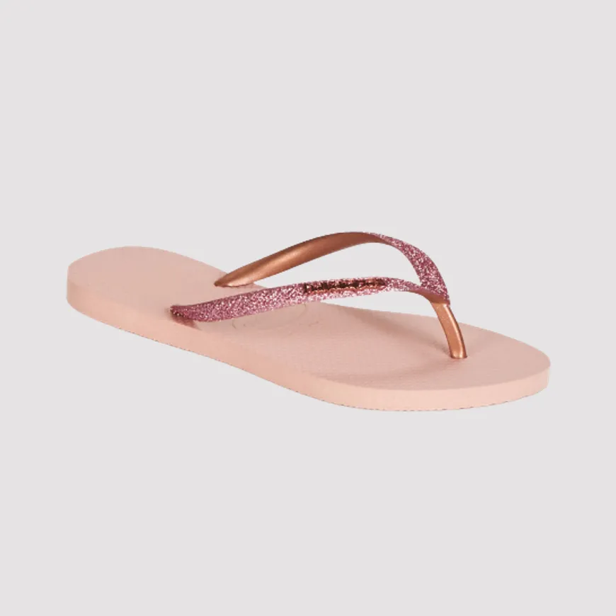 Havaianas Slim Glitter Women Beach Slippers Rose