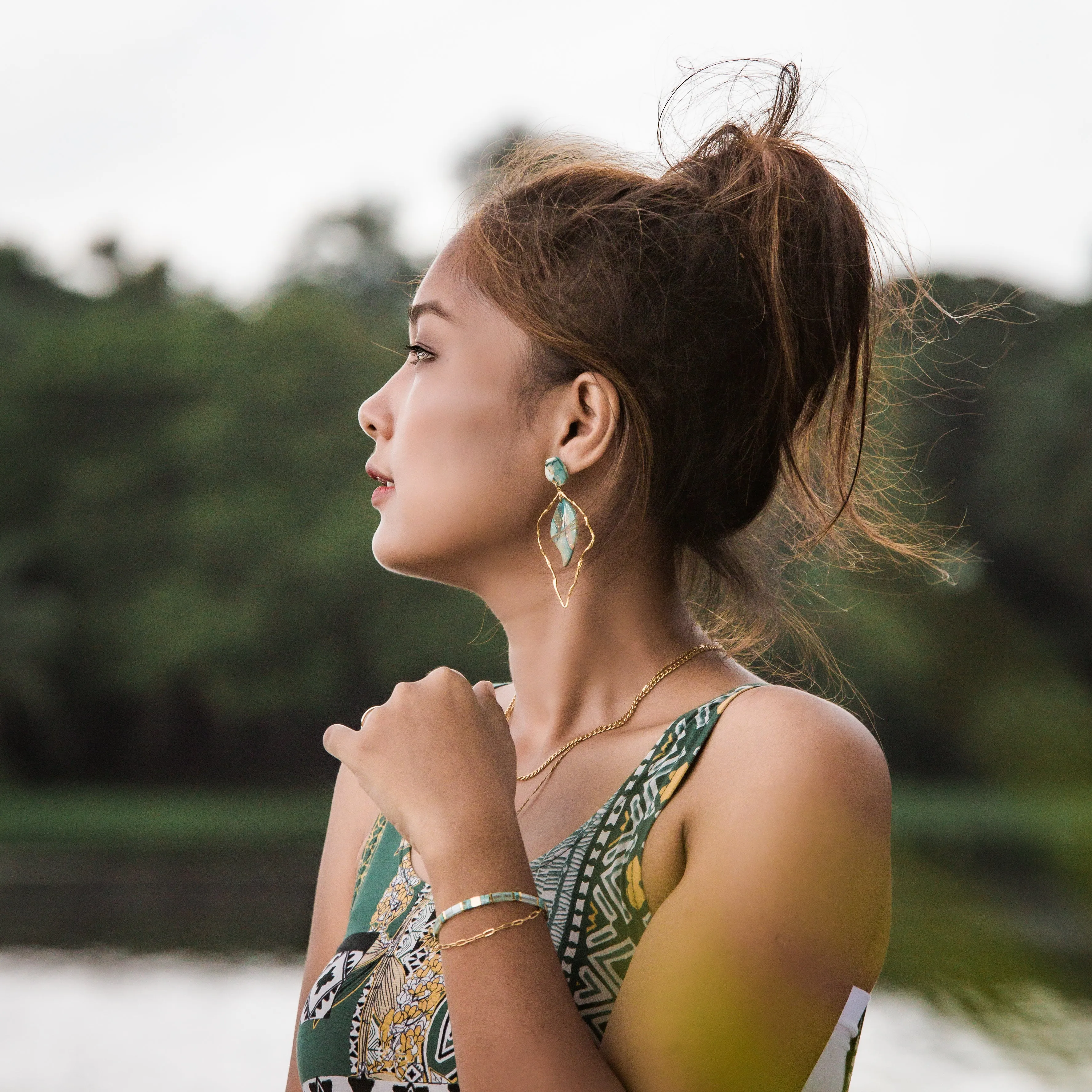 Leaf of Refuge Earrings - Gold