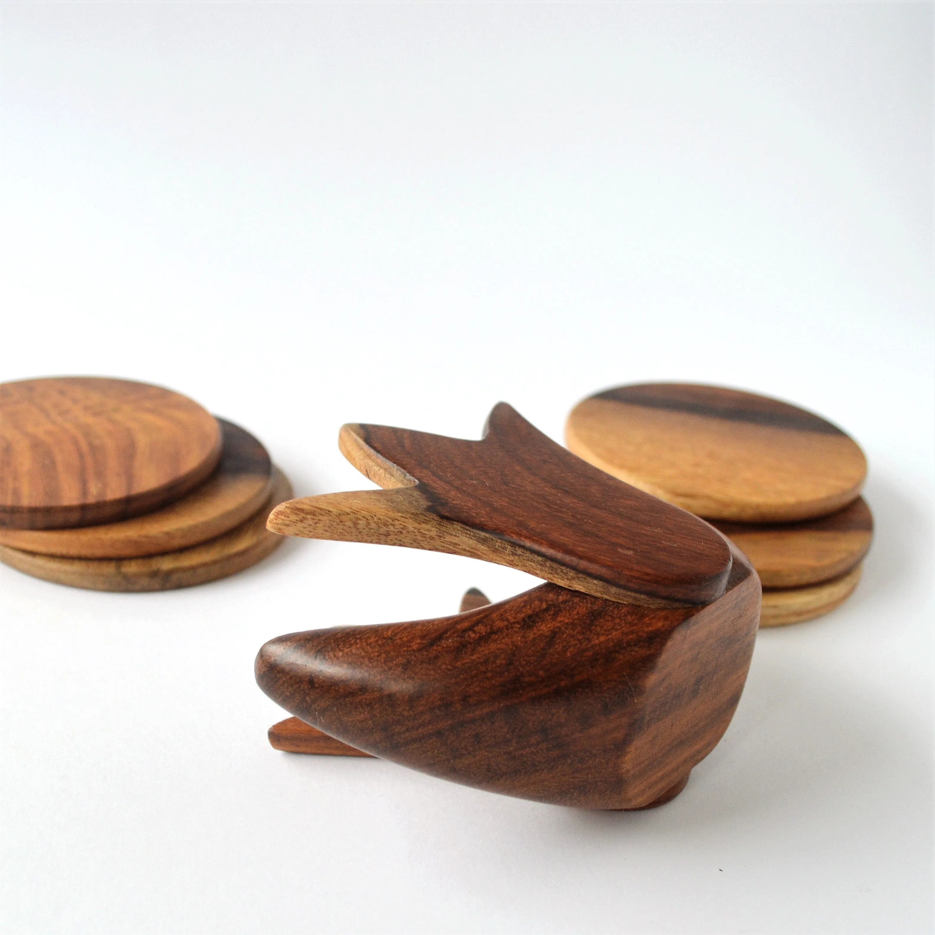 Lotus Flower wooden coasters set