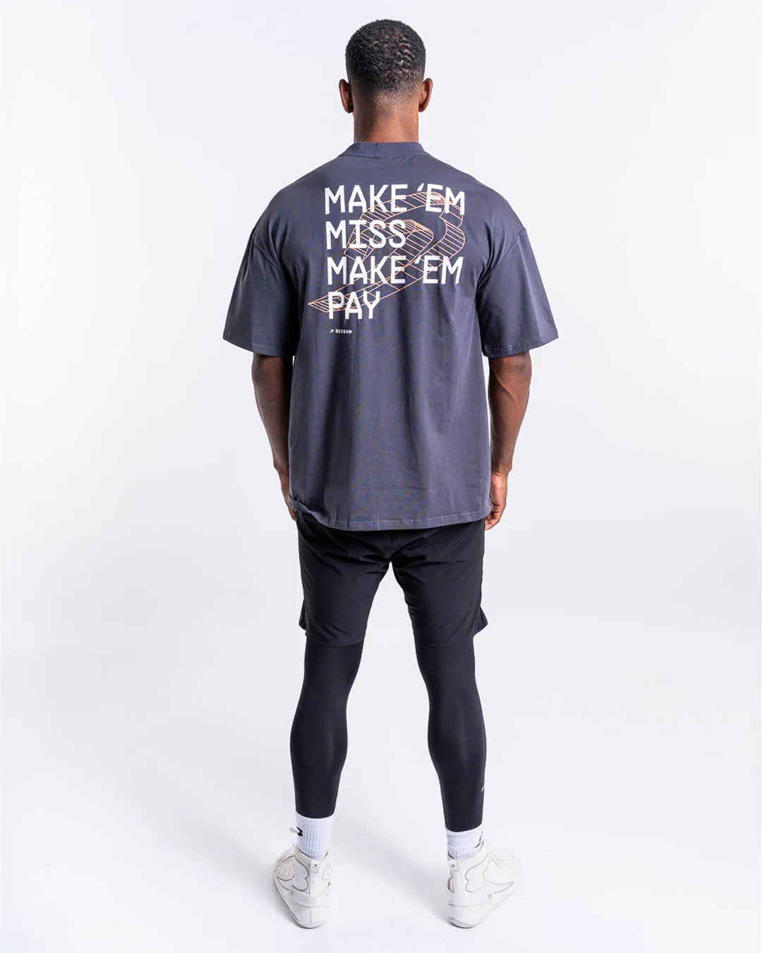 Make 'Em Miss Oversized T-Shirt - Charcoal