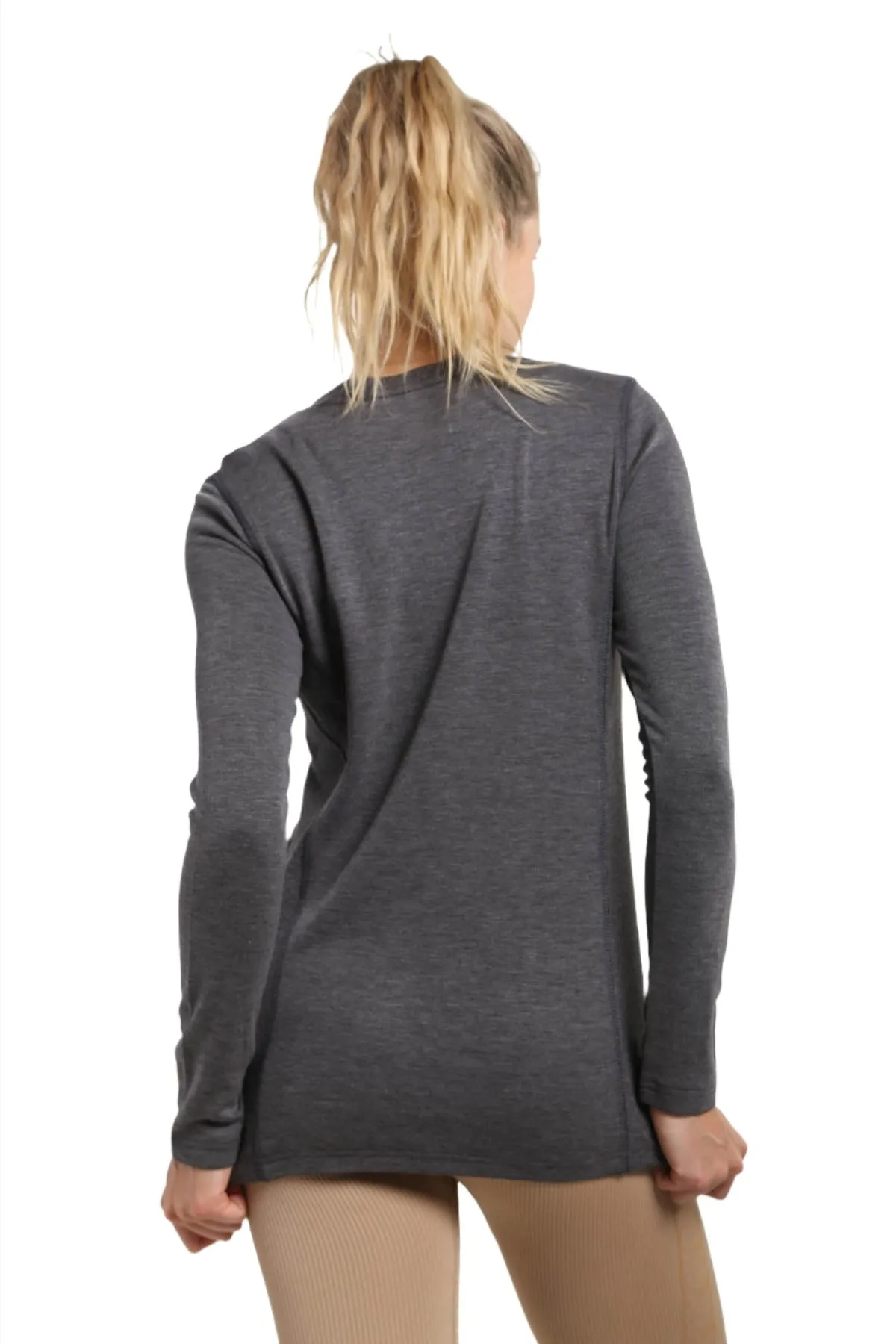 Mono B Split Collar Long Sleeve Tee KT-A1040 and Plus