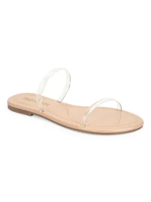 Nude PU Clear Barely There Slip Ons