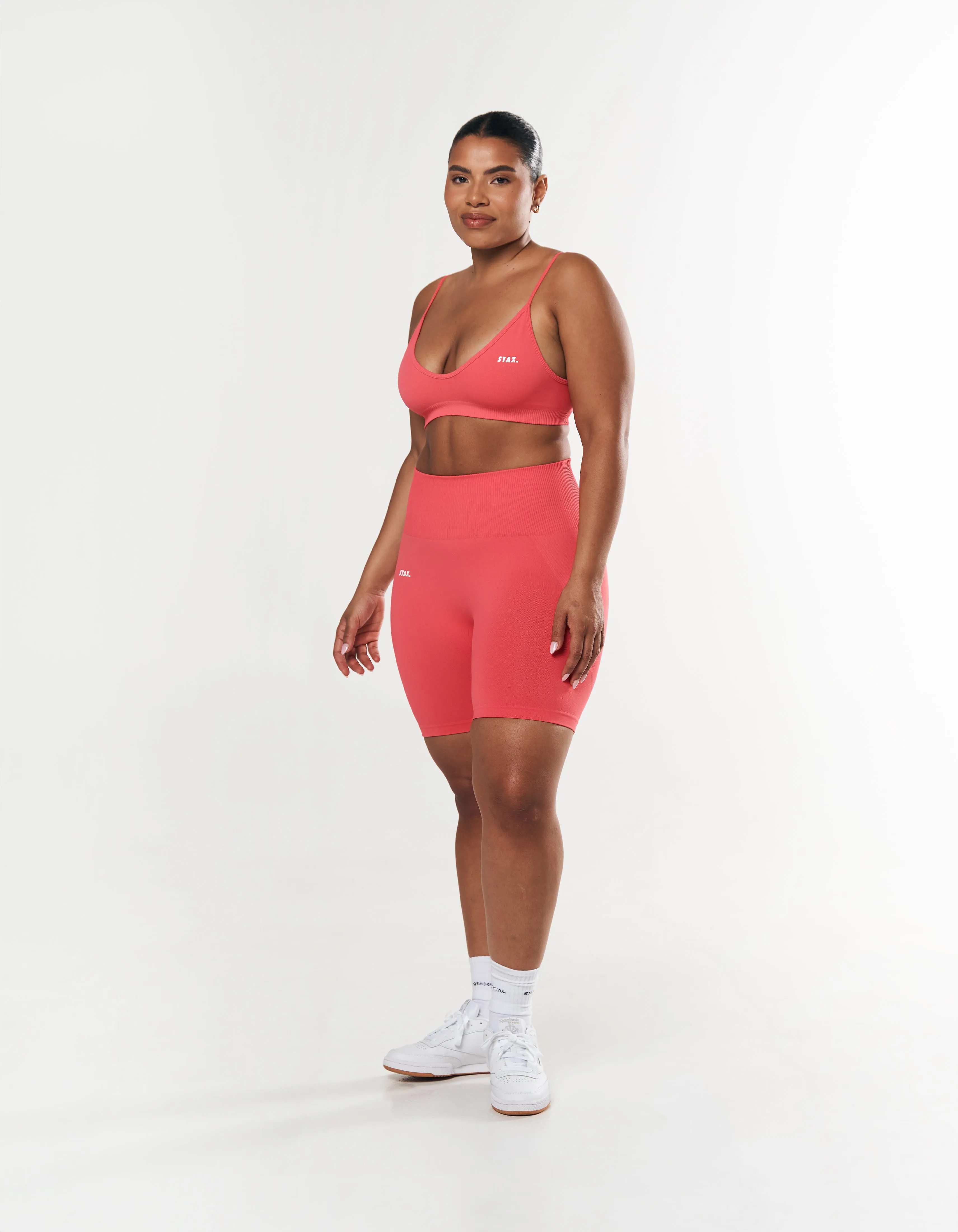 Premium Seamless Midi Bike Shorts - Pink