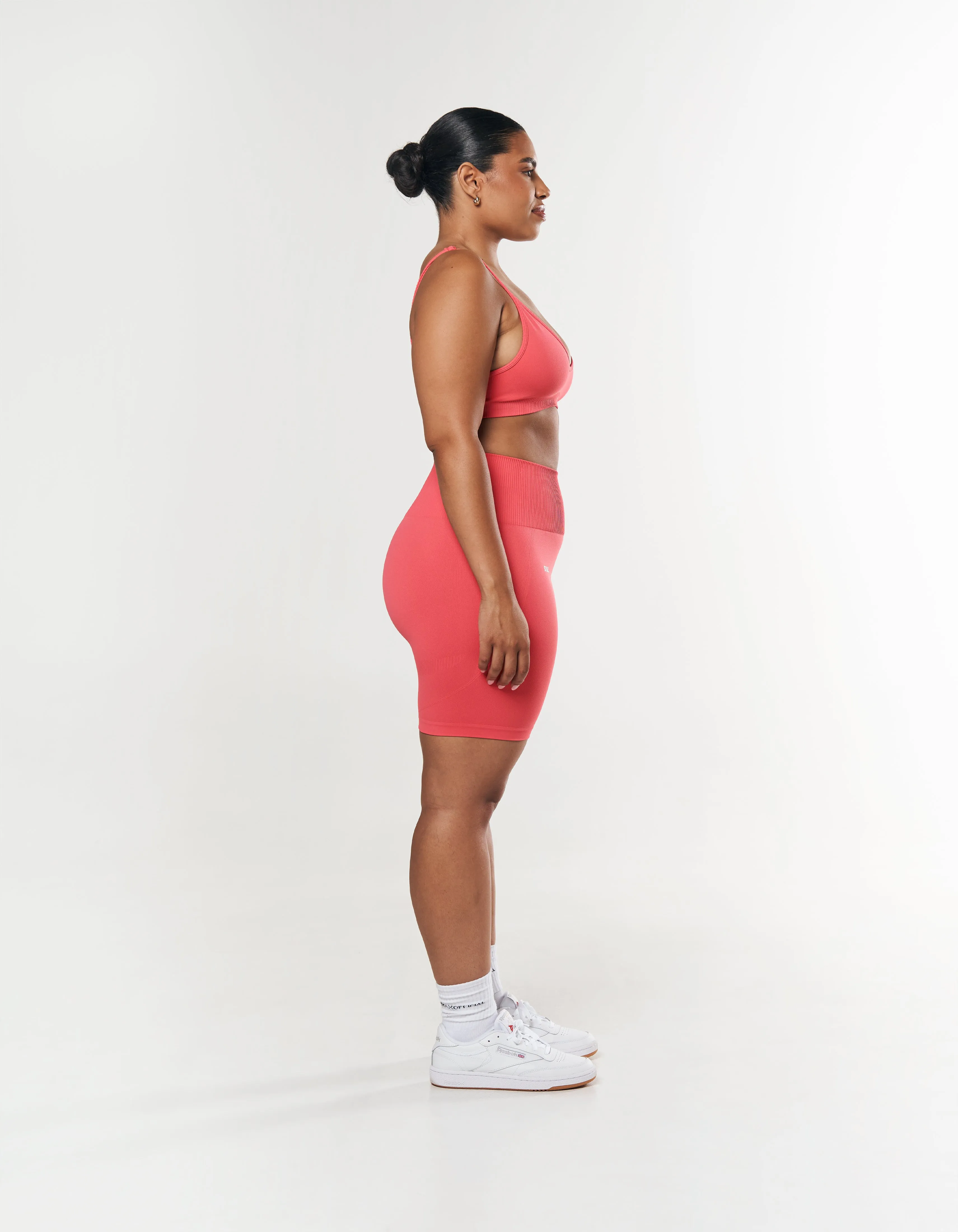 Premium Seamless Midi Bike Shorts - Pink