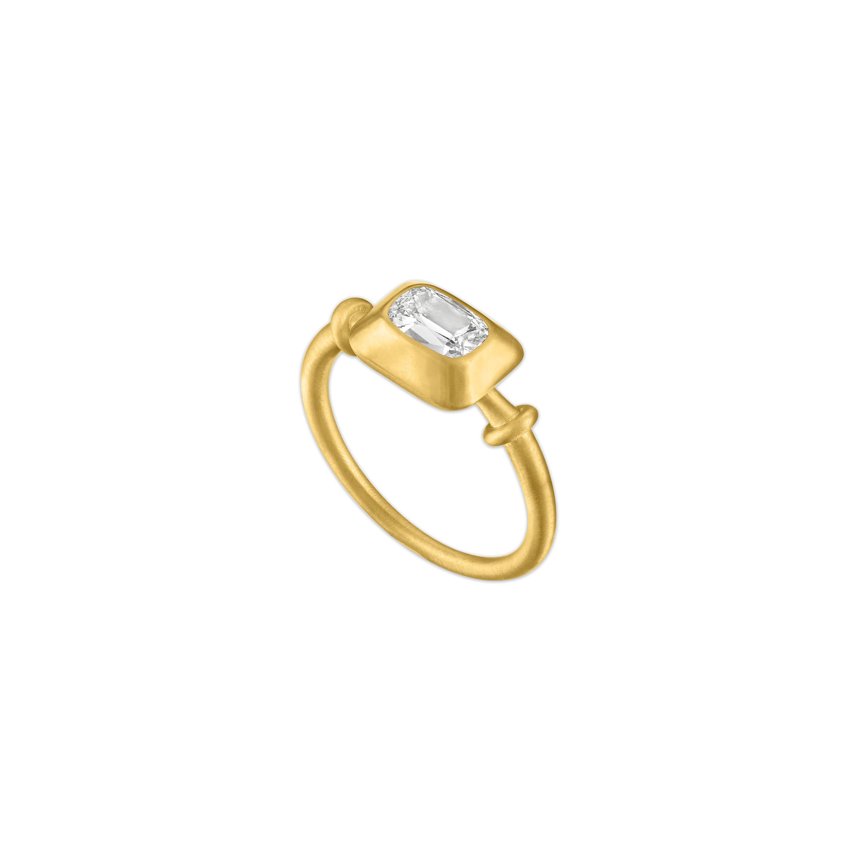 Small Diamond Cushion Capsa Ring