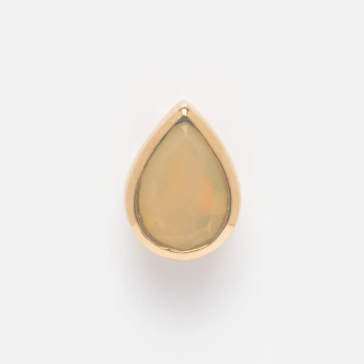 Solid Gold Pear Gemstone Slider Charm