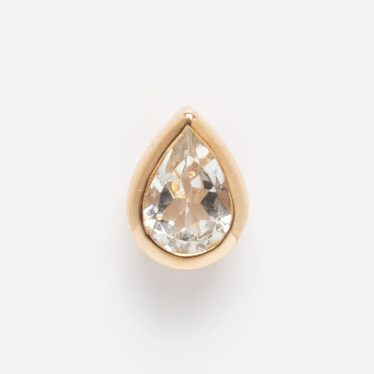 Solid Gold Pear Gemstone Slider Charm