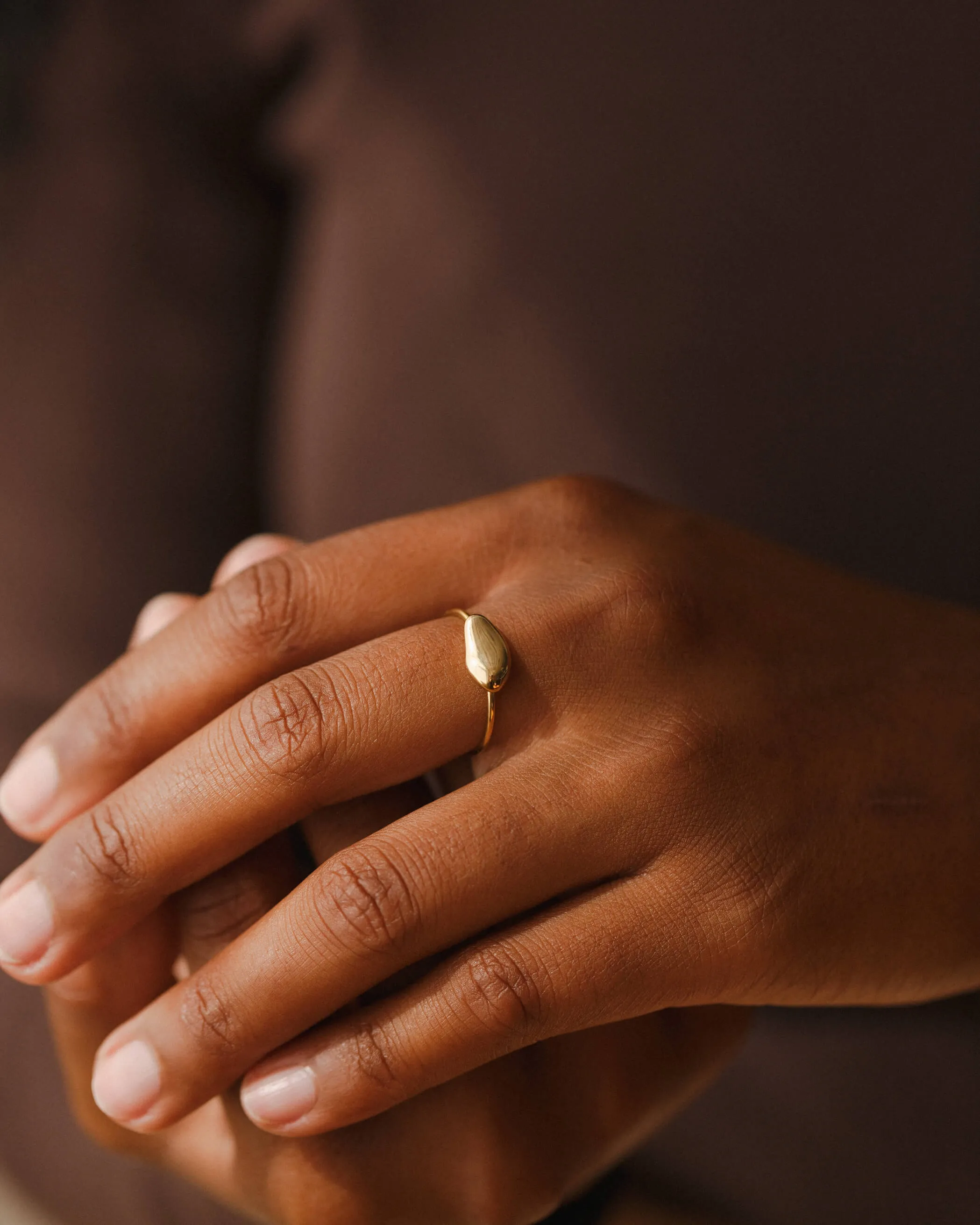 Solid Gold Worry Stone Ring