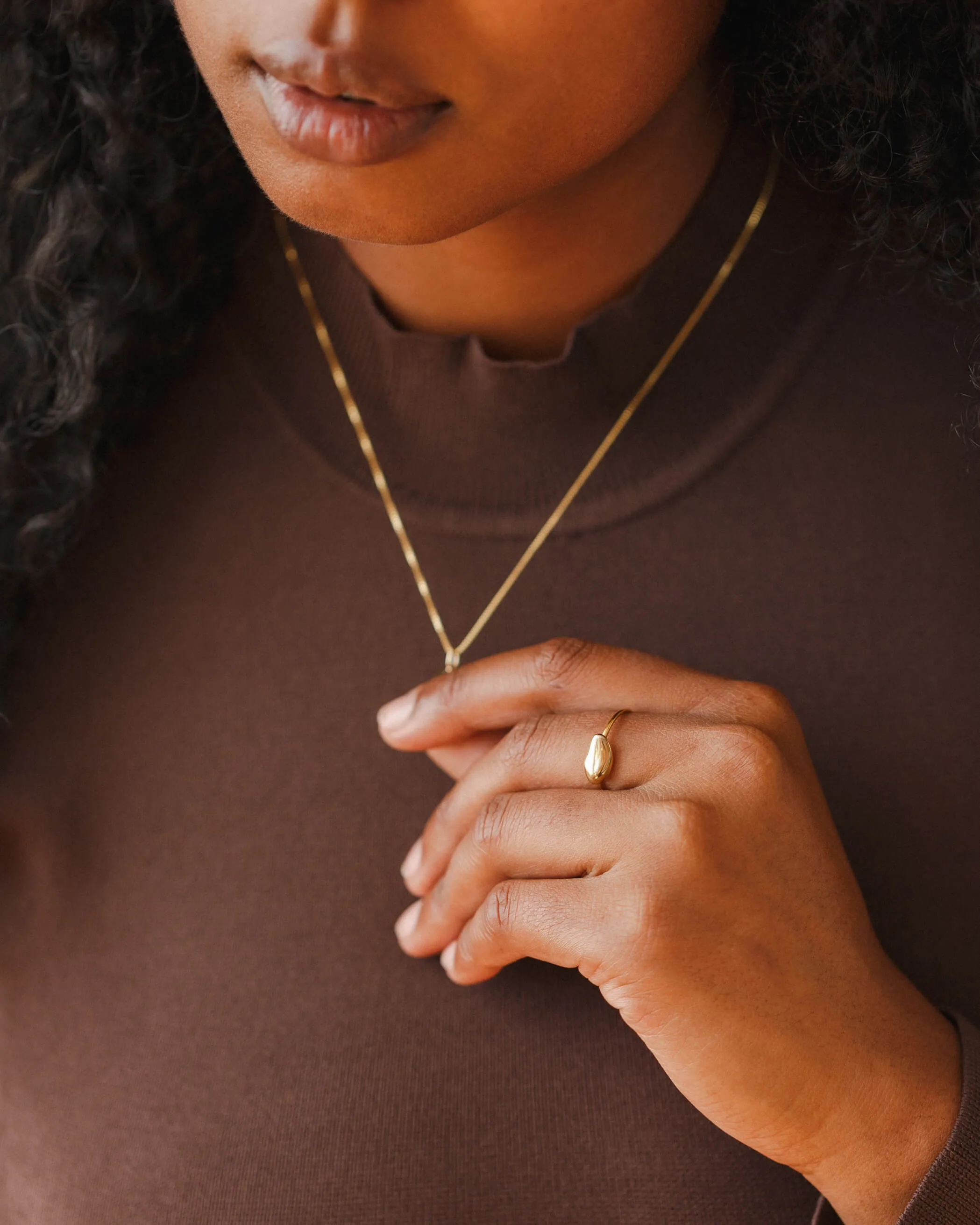 Solid Gold Worry Stone Ring