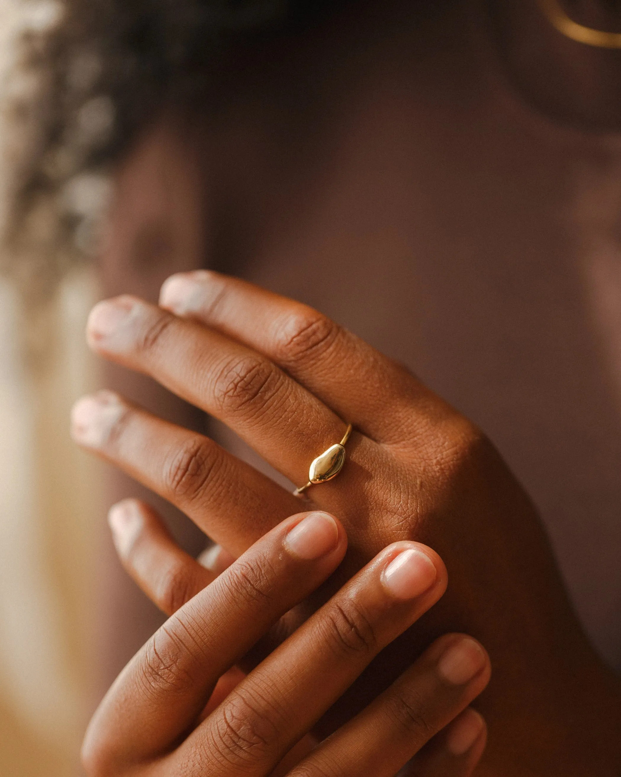 Solid Gold Worry Stone Ring