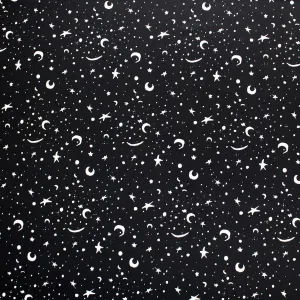 Stars Moons Printed Spandex | Blue Moon Fabrics