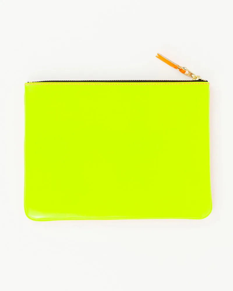 Super Fluo Large Zip Pouch - Pink/Yellow