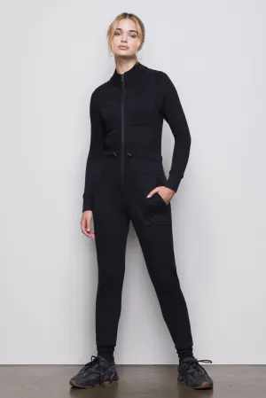 THE GOOD FLEECE COZY JUMPSUIT | BLACK001