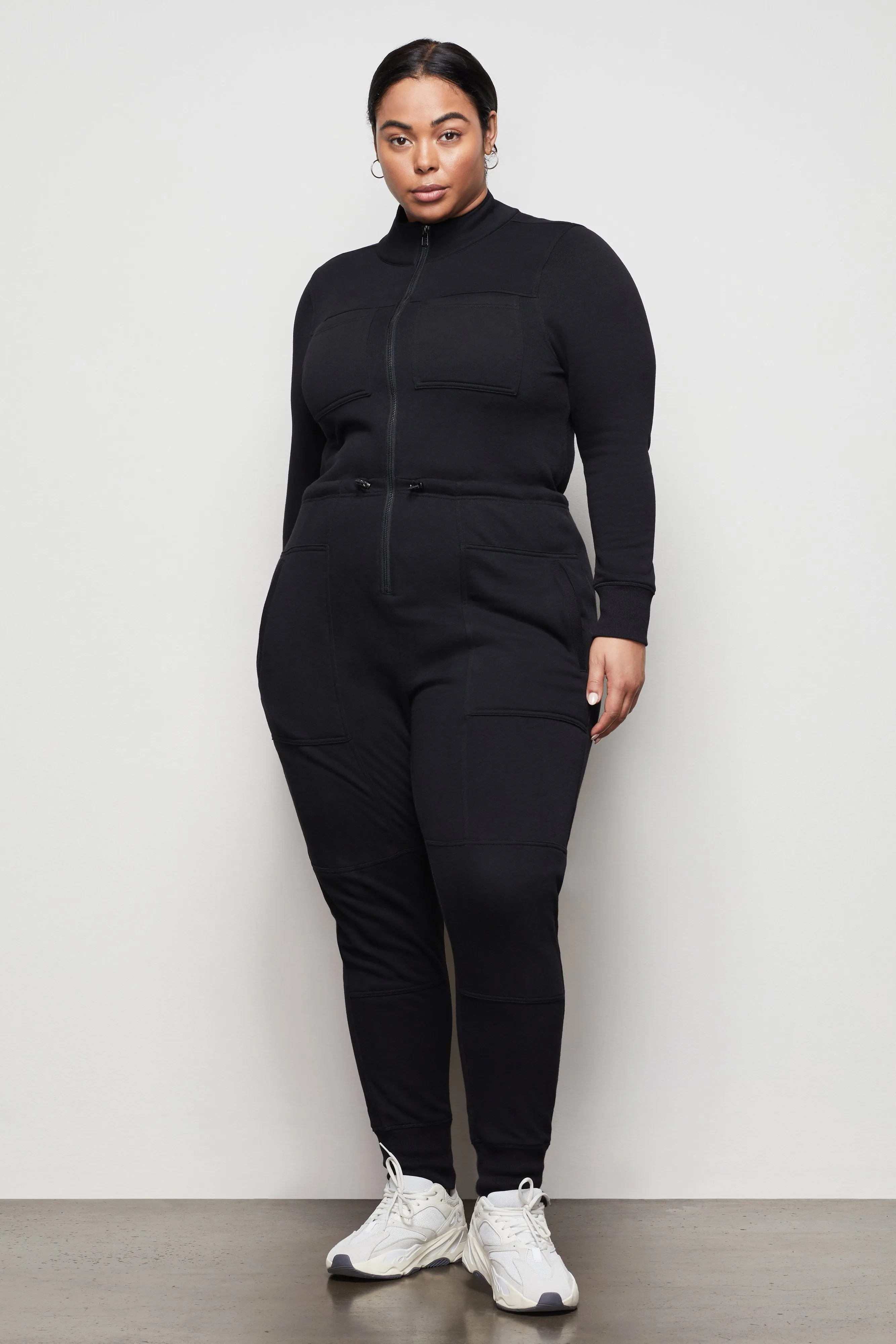 THE GOOD FLEECE COZY JUMPSUIT | BLACK001