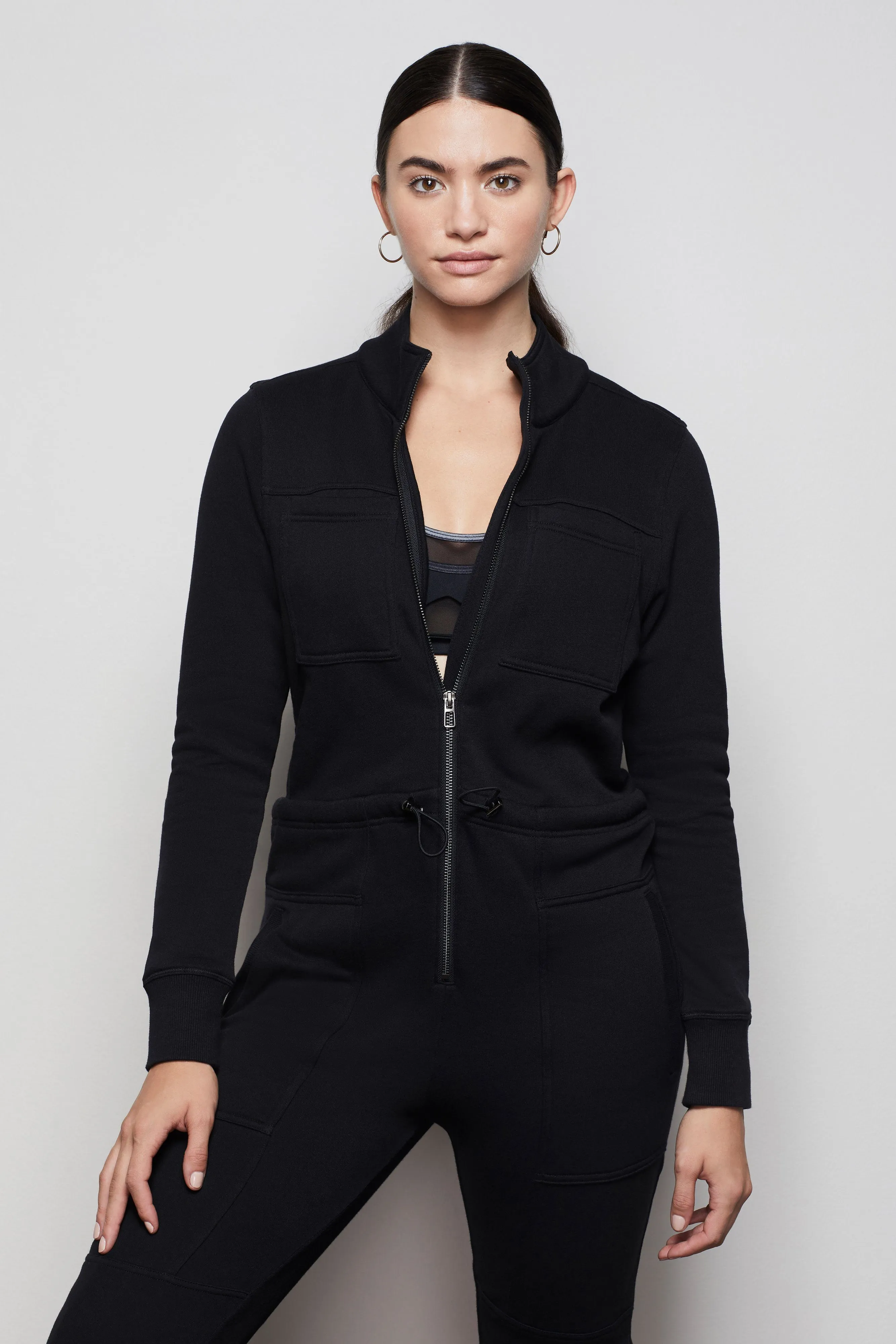 THE GOOD FLEECE COZY JUMPSUIT | BLACK001