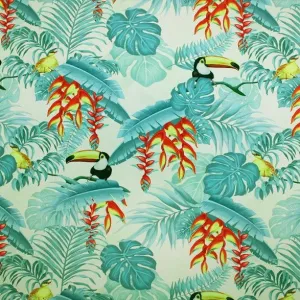 Toucans in Jungle Printed Spandex | Blue Moon Fabrics