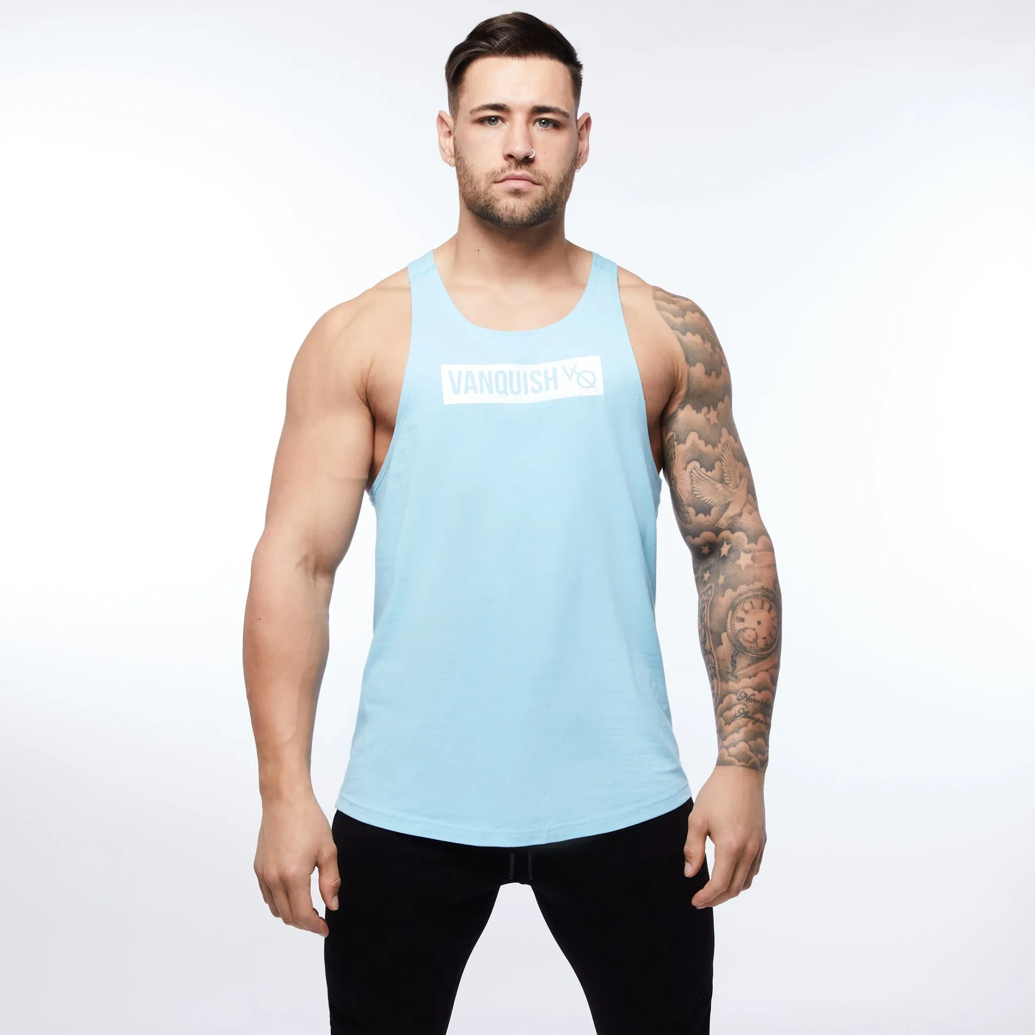 Vanquish Box Logo Blue Tank