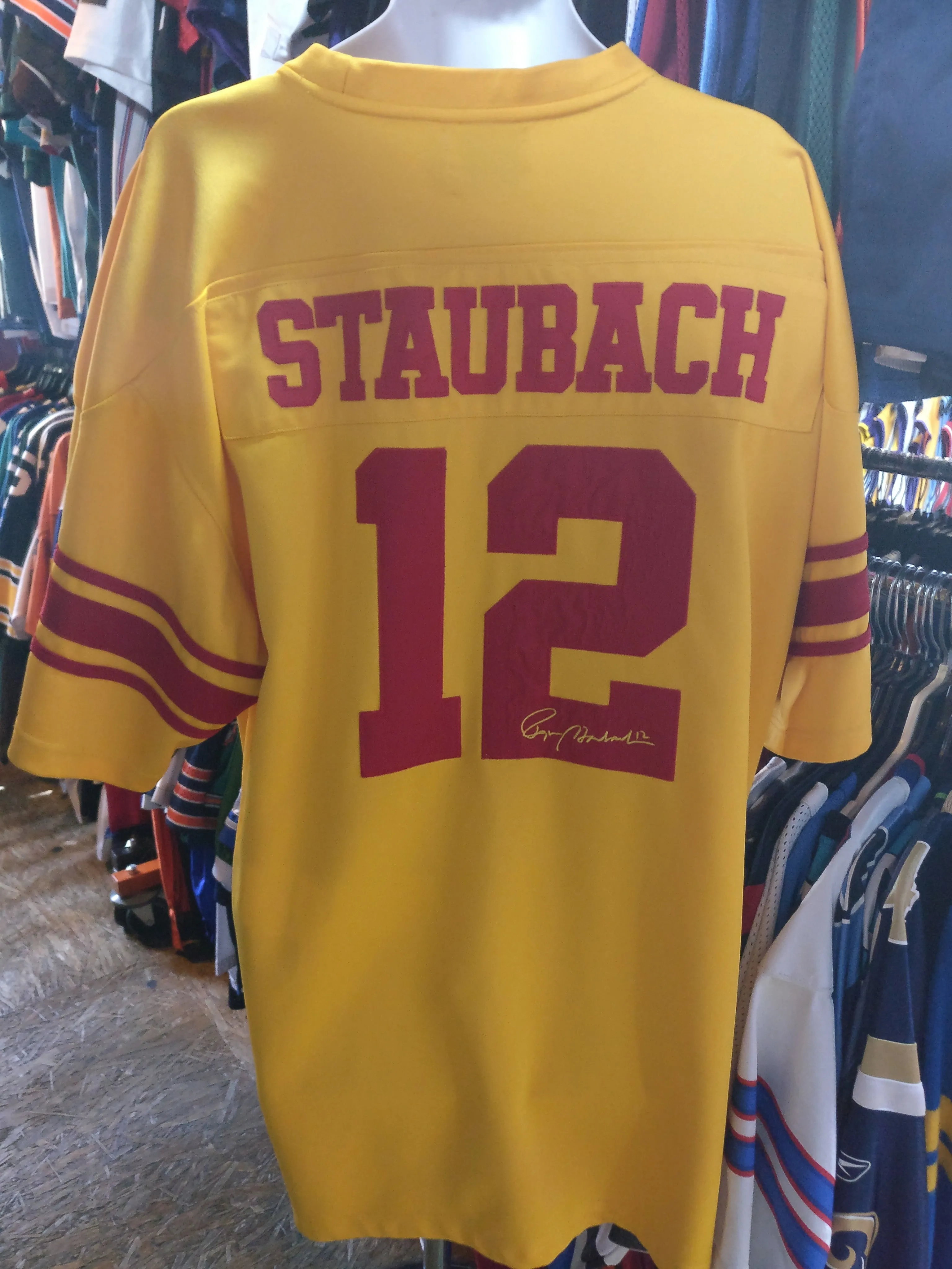 Vtg #12 ROGER STAUBACH Purcell Marian High School Jersey 2XL (Signed)