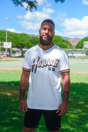 WHITE UH RETRO SOFTBALL JERSEY